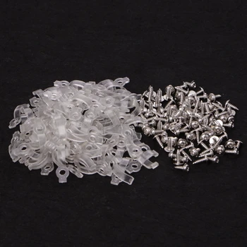 

100PCS Mounting Bracket 10mm Fixing Clip with Screws For 5050 LED Strip Light