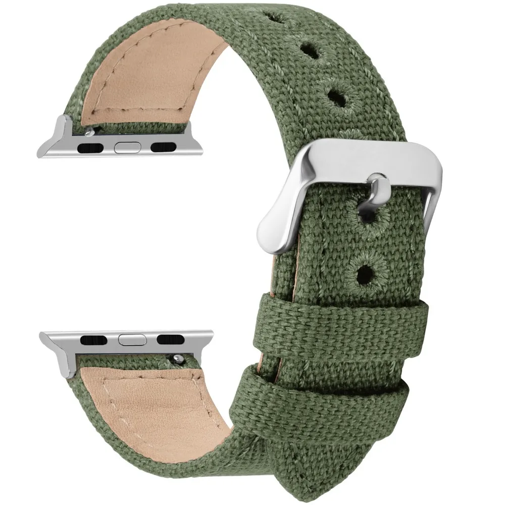 Fullmosa для наручных часов Apple Watch, версии, 8 цветов Холст НАТО Стиль для наручных часов iWatch, ремешок совместим с Apple Watch Series 4/3/2/1 38 мм/42 мм