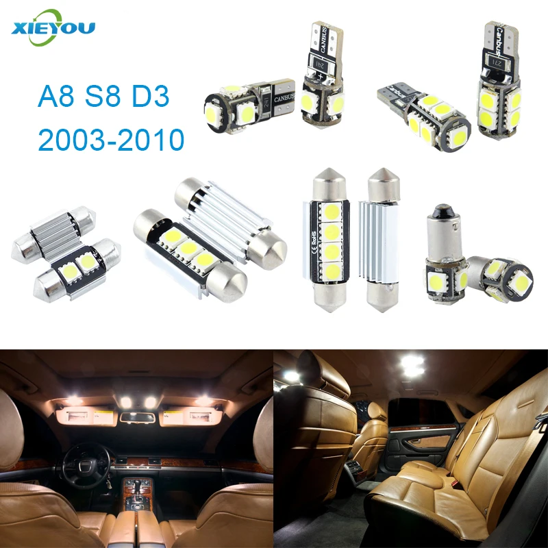 Светодиодная интерьерная с Canbus Lights Kit Упаковка 22 шт для Audi A8 S8 D3 (2003 2010)|interior light|led