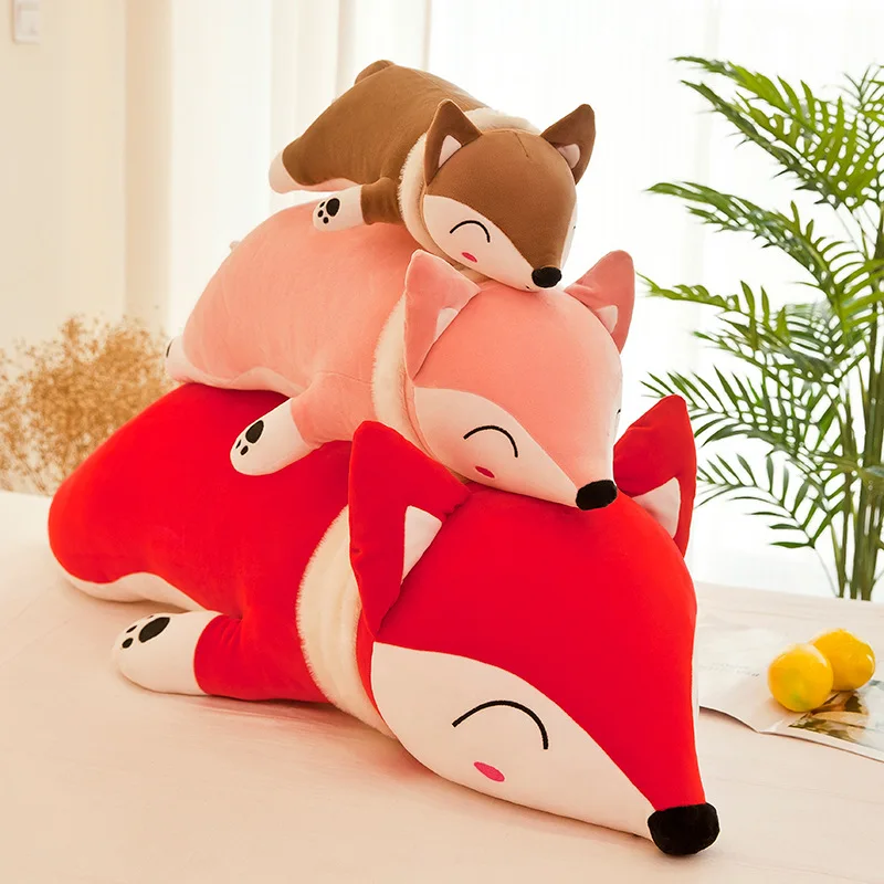 Large down cotton lying Fox doll creative fox children pillow accompany sleeping doll girl heart birthday 4