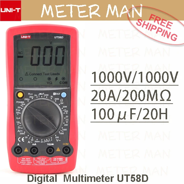 

Professional Brand New 3 1/2 Manual Range 2000 Counts   Resistance Capacitance Inductance  Digital Multimeter UT58D