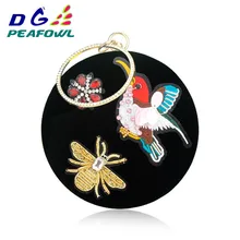 Повседневные женские клатчи с вышитыми животными, клатчи на каждый день, вечерние сумки, металлические браслеты, клатч, сумочка, Свадебная вечерняя сумочка