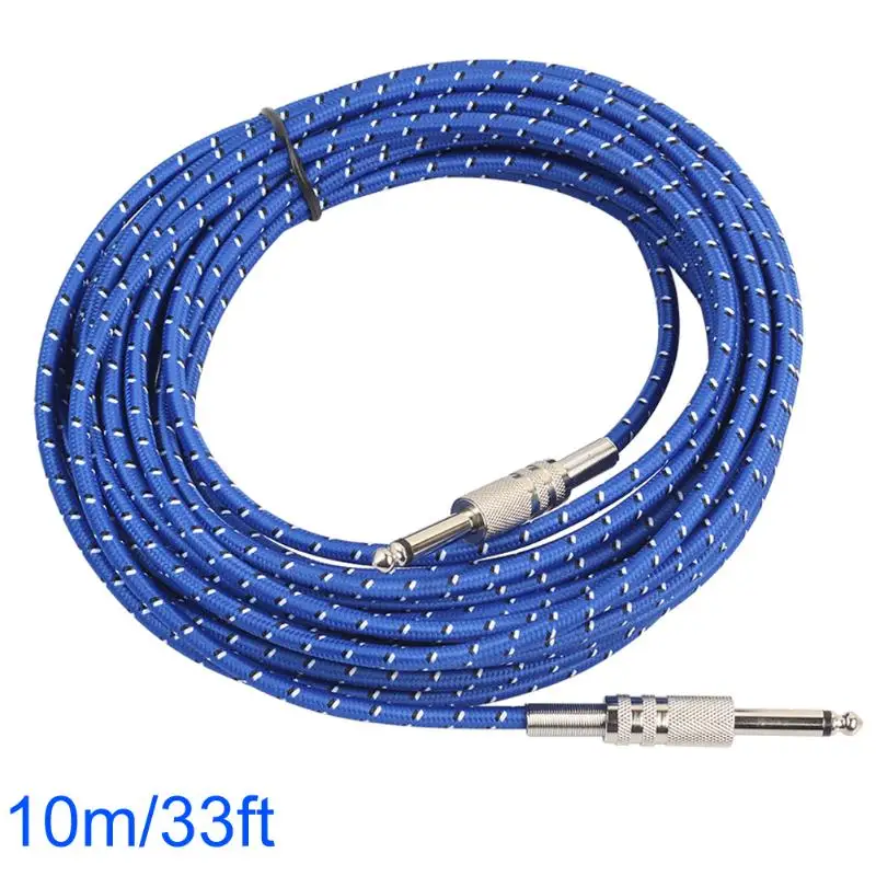 Video Mixer Audio Jack Guitar Cable Nylon Braided 6.35mm Jack Male to