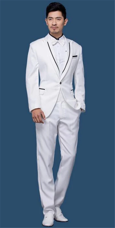 

2019 New Arrival Elegant Custom Made 2 Pcs Slim Fit MenSuit Groomsmen Tuxedos Wedding Prom Performance Mens Suits (Jacket+Pants)