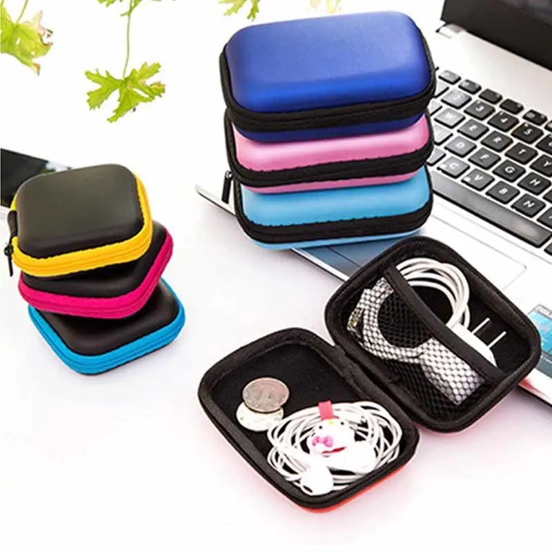 

Urijk Portable Zipper Earphone Wire Storage Box Headphone Case Usb Cable Organizer Travel Earbuds Pouch Mini Functional Bag