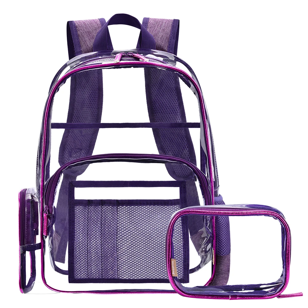 

Unisex Creative Transparent Plastic PVC Backpacks with Reinforced Straps Bags with Pencil Travel College Backpacks