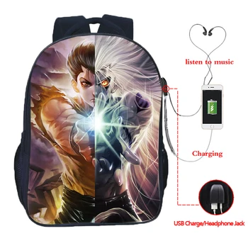 

High Quality Yu Yu Hakusho USB Charge Backpack Spirit Detective Split Students Boys Girls School Bags Fashion Knapsack for Teens