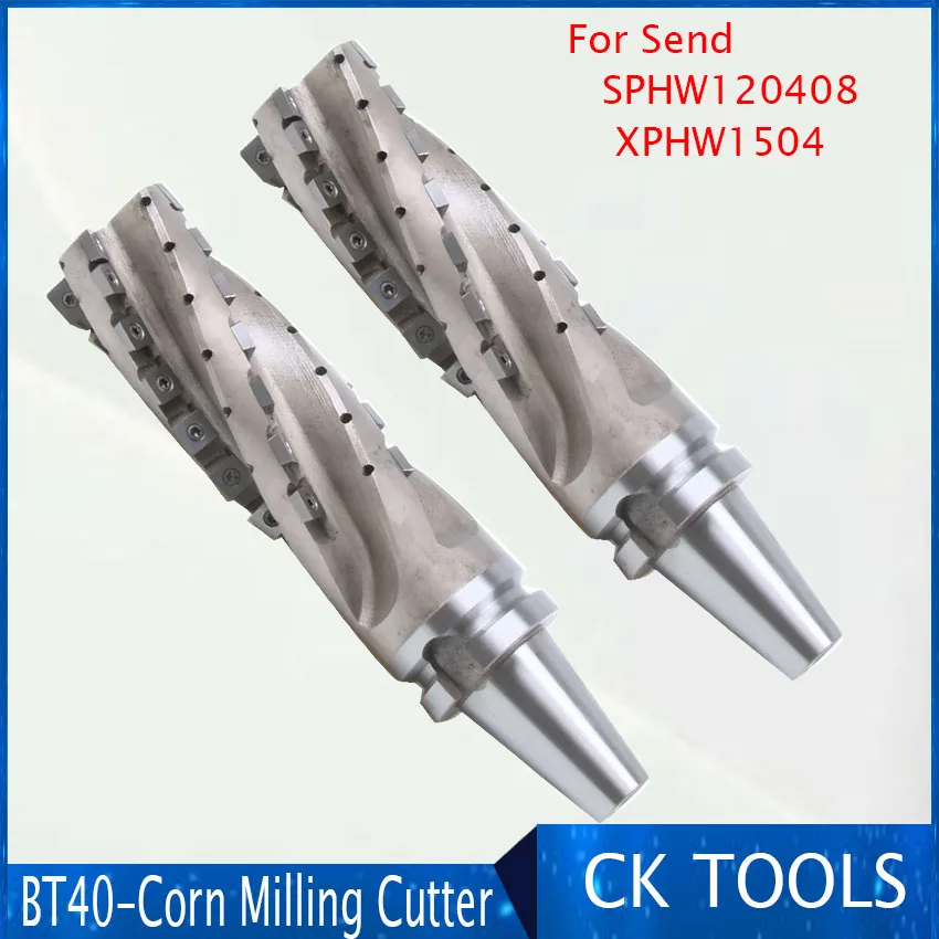 

Free send carbide insert high speed steel BT40 corn milling cutter 40mm 45mm with insert blade large cutter end mill