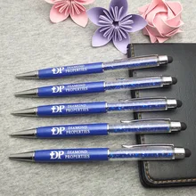 De mi propia empresa nombre/dirección/correo electrónico/marca de logotipo en pantalla táctil pluma Stylus para Phone4/5/6/S tableta Laptps 60 unids mucho