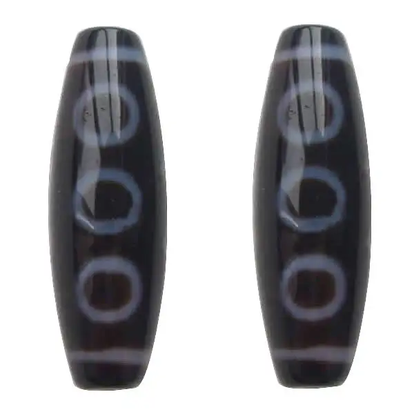 

Natural Tibetan Agate Dzi Beads Oval two tone Grade AAA 12x38mm 5PCs DIY Making Loose Beads Reasl Agate Stone Beads Accessories