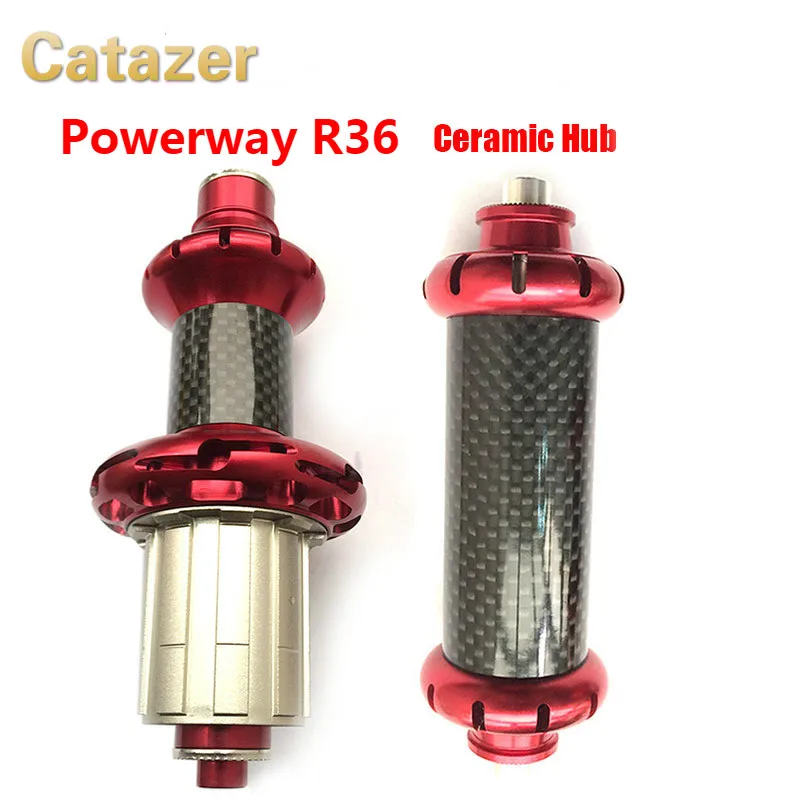 

Powerway R36 Carbon Road Bike Straight Pull Aluminum Disc red Hub for SHIMAN0 or Campy