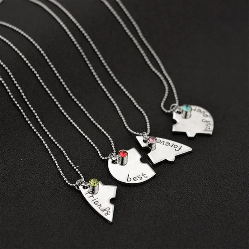 Best friends necklace for 4 Friendship necklaces 4 pieces heart necklace  heart puzzle necklaces