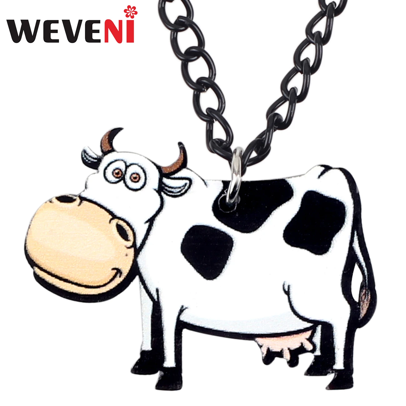 US $2 11 OFF Weveni Akrilik Lucu Susu Susu Sapi Rantai Kalung Liontin Kerah Kartun Hewan Perhiasan Untuk Wanita Gadis Femme Hadiah Lucu In Liontin