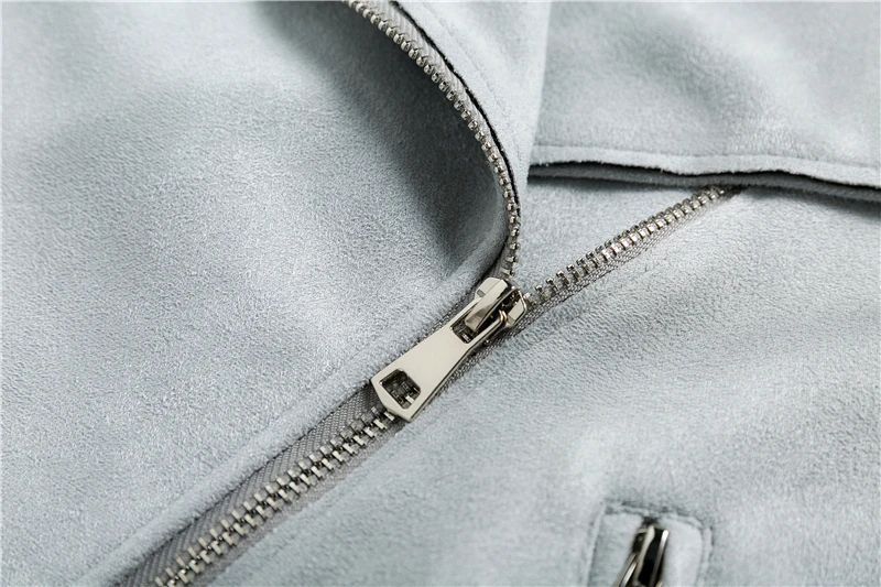 BONGOR LUSS Casual Autumn Winter Zipper  Jacket Coat Women Short Jacket Coats Turn Collar High Street Fashion Suede Coat  (3)