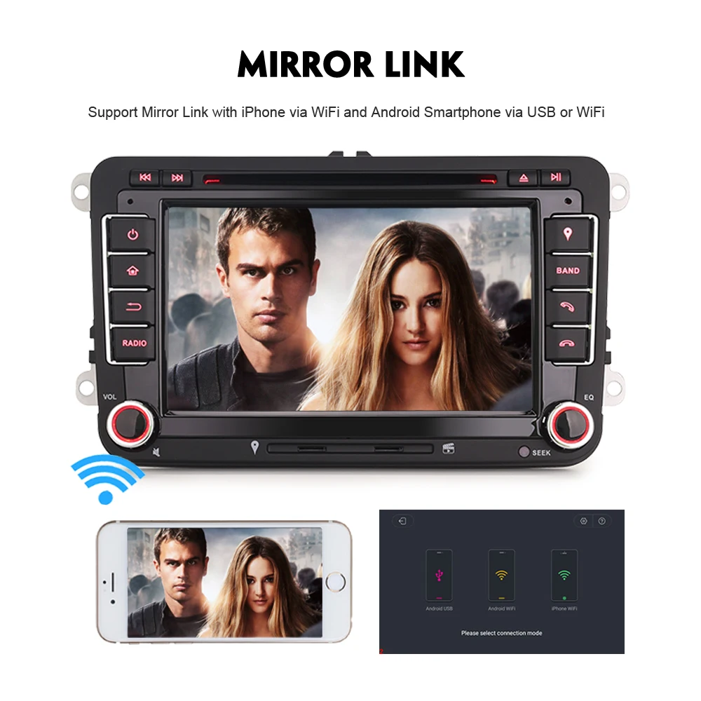 Flash Deal 7" Android 8.0 DAB+Sat Nav Car Stereo Autoradio USB GPS WiFi 3G RDS BT DVD CD Bluetooth Car Radio SD DVR DTV for VW Touran 1