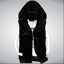 M-xxxl Новинка, Модный зимний мужской жилет без рукава из искусственного меха норки, мужской теплый повседневный теплый жилет с капюшоном