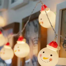 Праздник освещения прекрасный снеговик светодио дный свет шнура Батарея работать 1,2 м или 2,2 м украшение для рождественской вечеринки сад Фея лампы