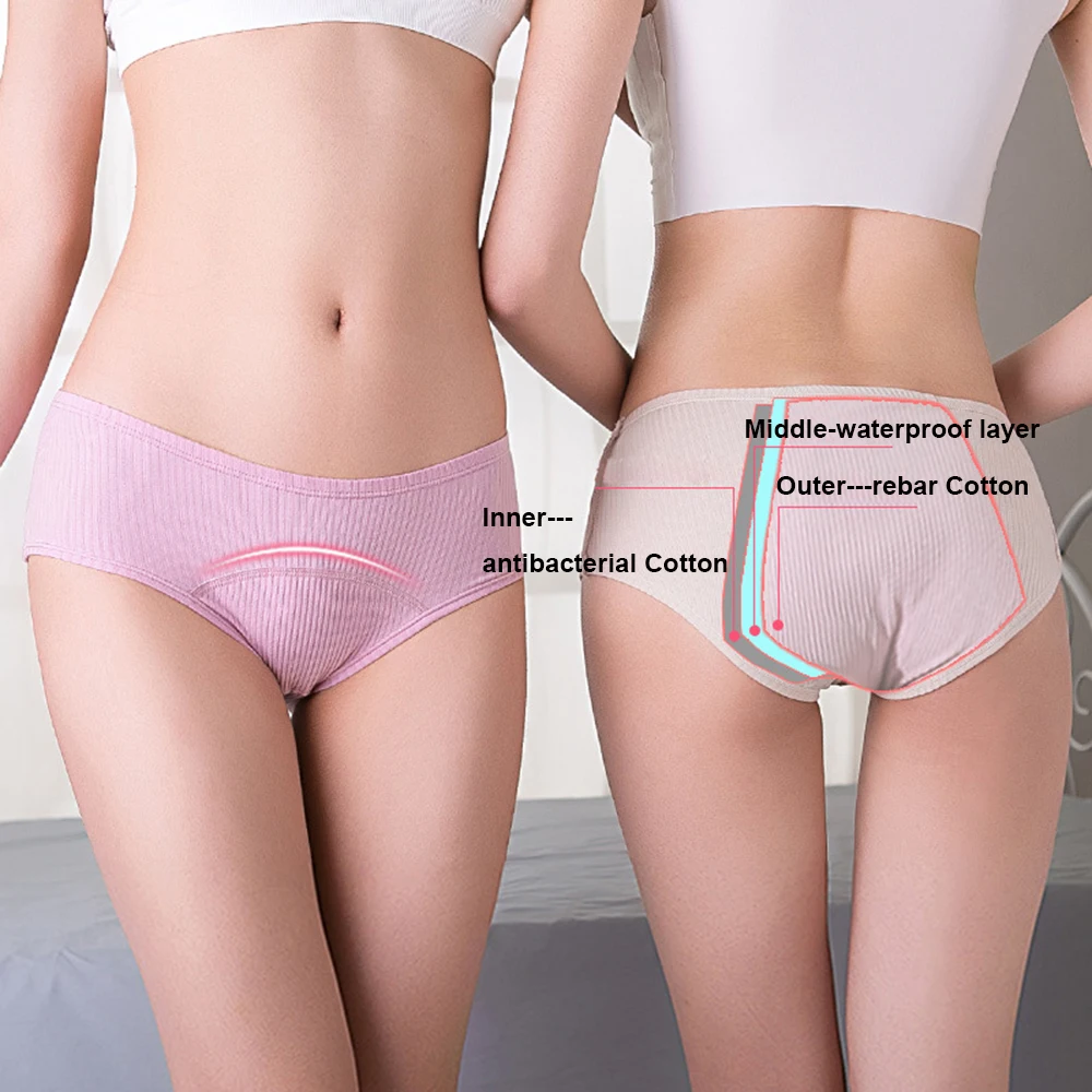 3PCS Breathable Leak Proof Menstrual Panties for Girls Women Hygiene