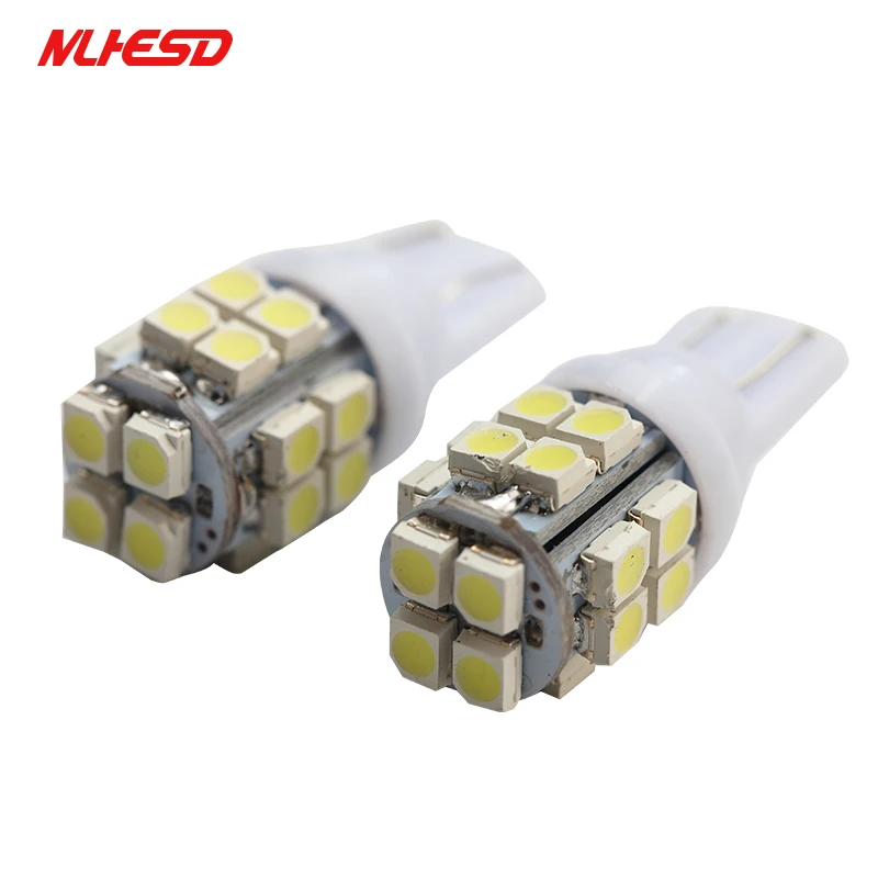 10 шт. W5W T10 автомобиля светодио дный лампы 20SMD 2835 1210 168 194 боковые габаритные огни Map