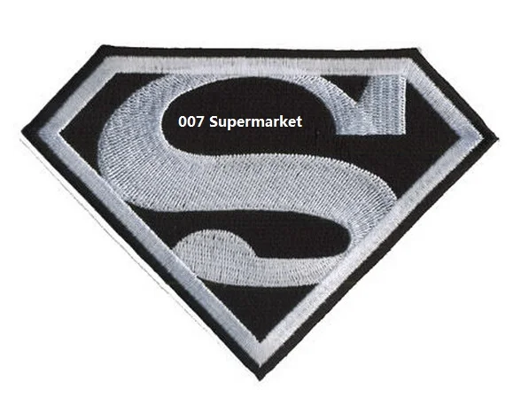 

Superman Logo Black White MORALE Movie Embroidered LOGO Iron On Patch Girl Emo Goth Punk Customized patch available