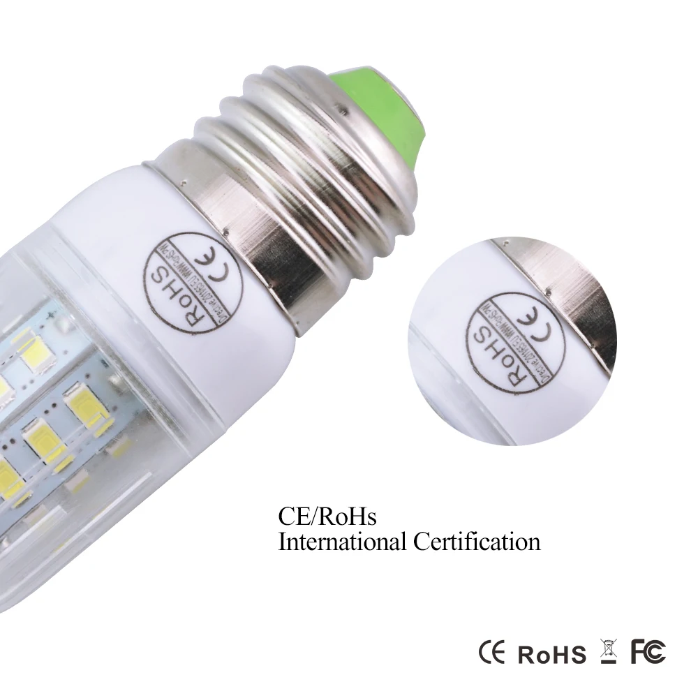 Foxanon E27 E12 кукурузы лампочка 110V Светодиодный светильник 5730 SMD светодиодный светильник 24 30 42 64 80 108 136 светодиодный s Bombillas лампочки лампада светодиодные лампы-ампулы