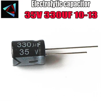 

8PCS Higt quality 35V 330UF 10-13mm 330UF 35V 10*13 Electrolytic capacitor