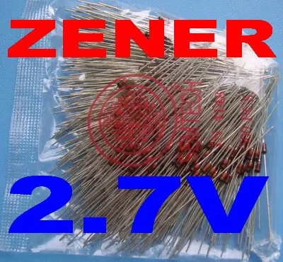 500 шт./лот) 2.7 В 1/2 Вт стабилитрон, 0.5 Вт, do-35 Вышивка Крестом Пакет