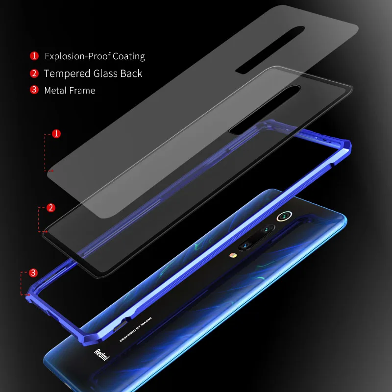 Чехол OMEVE для Xiaomi Mi 9T Противоударная задняя крышка из закаленного стекла бампер с