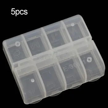 

Wholesale 5pcs Clear Plastic Components Box Nail Art Tips 8 Slot Storage Grid Craft Organizer Container Case
