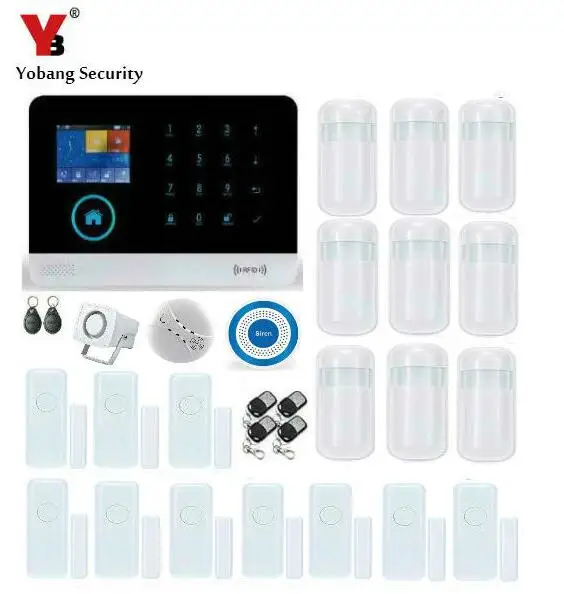 Yobangsecurity WI-FI gsm rfid Защита от взлома Системы IOS приложение для Android Дым пожарный извещатель Сенсор дом сигнализации Системы Беспроводной Siren