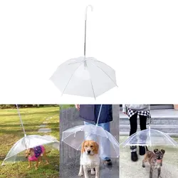 Новейшая модель; ПЭ прозрачный зонт для Собак Плащи маленькая собака дождевик Шестерни с поводки для собак зонтик встроенный поводок
