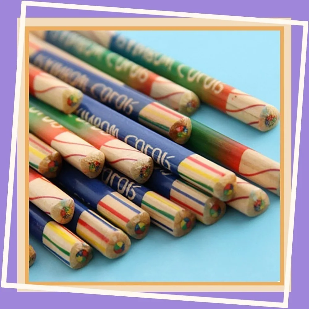 

Practical 120 four-color core Colouring pencils creative beautiful painted triangle core children color