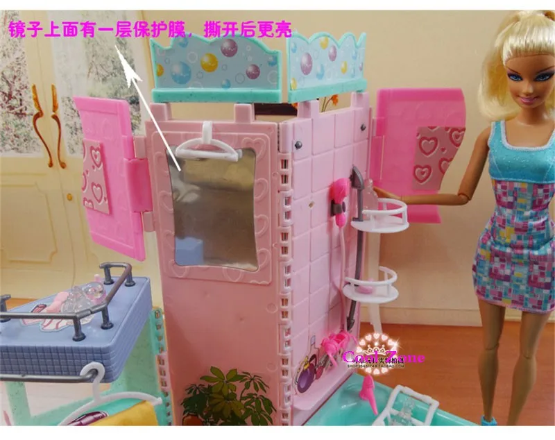 Миниатюрная мебель комплект Мода Ванная комната Ванна мини интимные аксессуары для Кукла Барби Дом Новое поступление Лето Одежда заплыва