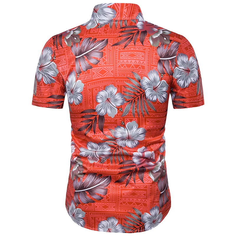 Лето 2017 г. Для мужчин рубашка мода плед печати мужской Повседневное футболка с коротким рукавом бренд Для Мужчин's Костюмы гавайская