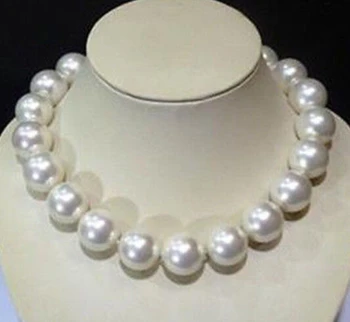 

Free shipping $wholesale_jewelry_wig$ Rare Huge 20mm Genuine White South Sea Shell Pearl Necklace 18" AAA+