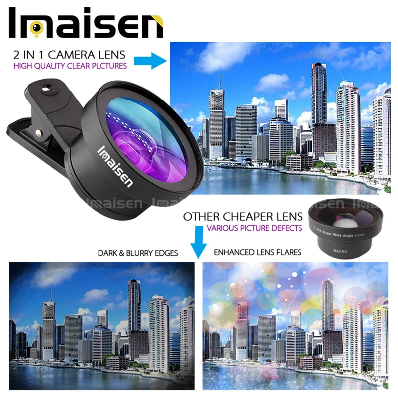 Mobile phone lens HD Undistorted wide-angle macro 2-in-1 Outdoor shooting | Мобильные телефоны и аксессуары
