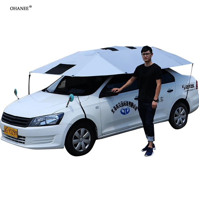 OHANEE 2018 new 5nd Generation Car Roof Umbrella Sunshade Insulation car Cover Stonger Bolder Extended 330x270cm OHANEE 2018 new 5nd Generation Car Roof Umbrella Sunshade Insulation car Cover Stonger Bolder Extended 330x270cm