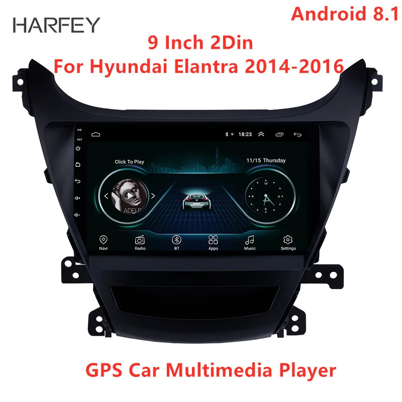 Harfey автомобильный мультимедийный плеер для Hyundai Elantra 2014 2016 9 дюймов 2Din Android 1 HD