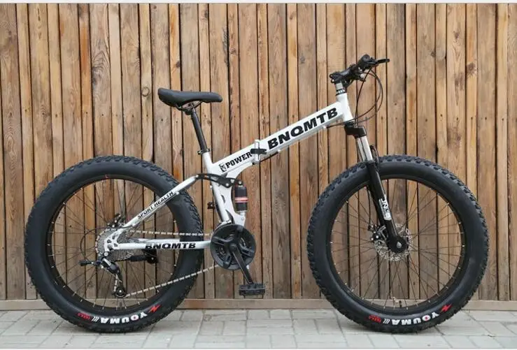 Складной Снежный велосипед с двойной подвеской, fat bike 26er, 26*4,0 дюймов 7 21 27 30 скоростей, 26*17 fat велосипеды пляж/снег горный велосипед