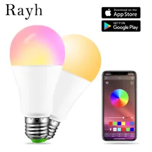 E27 RGBW Bluetooth 4,0 светодиодный светильник 15 Вт приложение умный голосовой музыкальный контроль светильник многоцветный светодиодный светильник освещение для семьи цвет с регулируемой яркостью