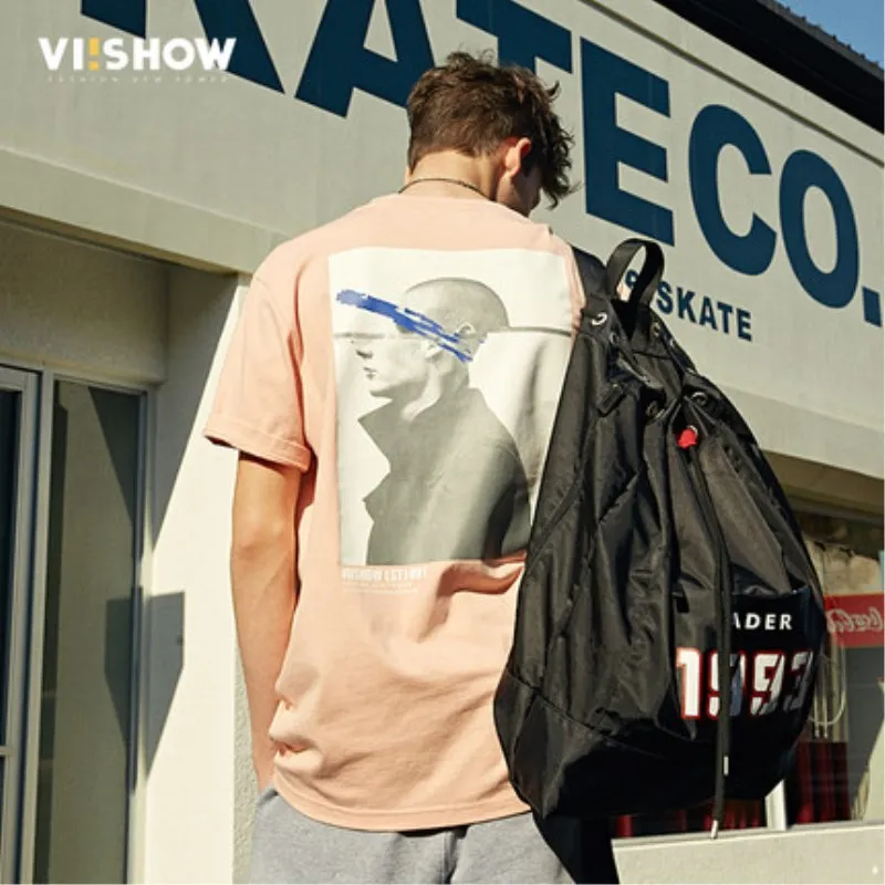 

VIISHOW Character Printed Short Sleeve T Shirts Mens 2018 Summer Fashion Hip Hop Casual Cotton Tops Tees Streetwear TD1214182