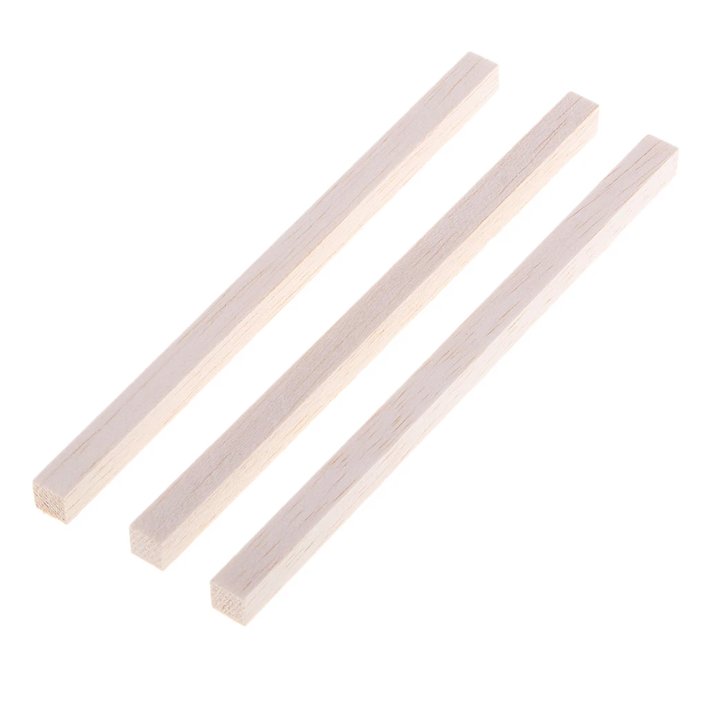 Unfinished Square Balsa Wood Stick Wooden Dowel Rod Block for Kids Model Making Ornaments DIY Craft 50/80/100/130/150mm