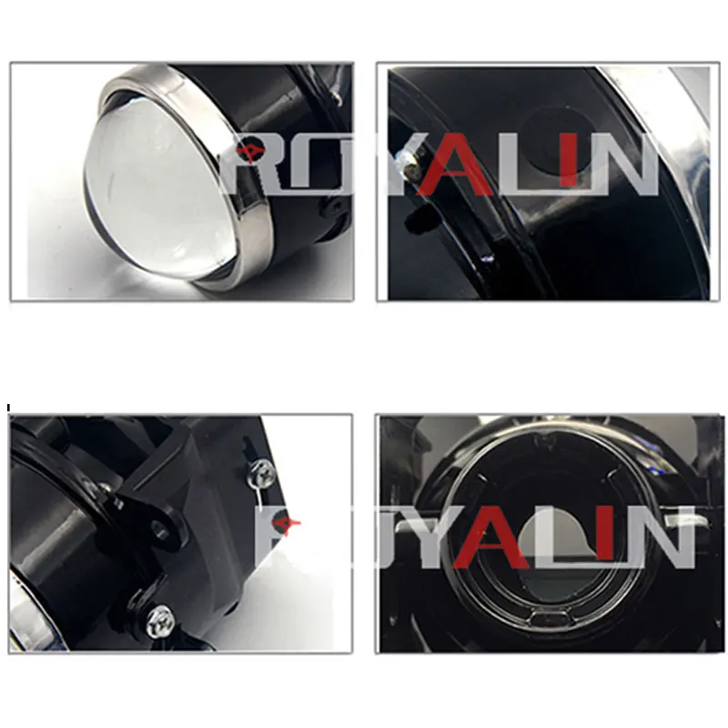  ROYALIN Adjustable For Ford Fog Lights Lens Bi Xenon Projector Lamp For Opel Mitsubishi Subaru Rena