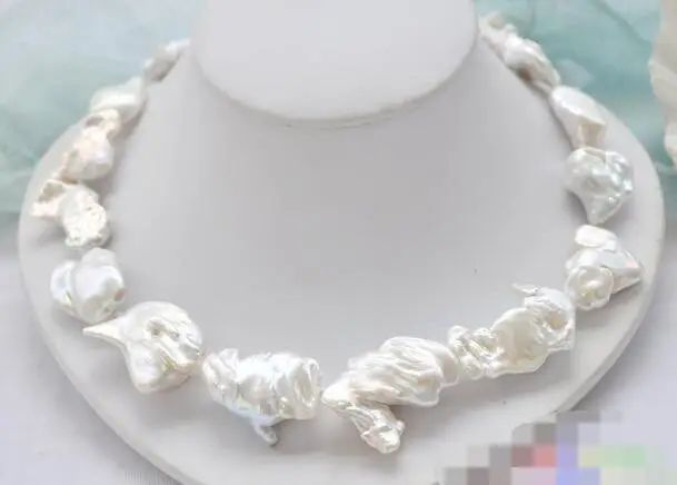 

song voge gem nanJ0389 white baroque KESHI REBORN PEARL NECKLACE bowkn