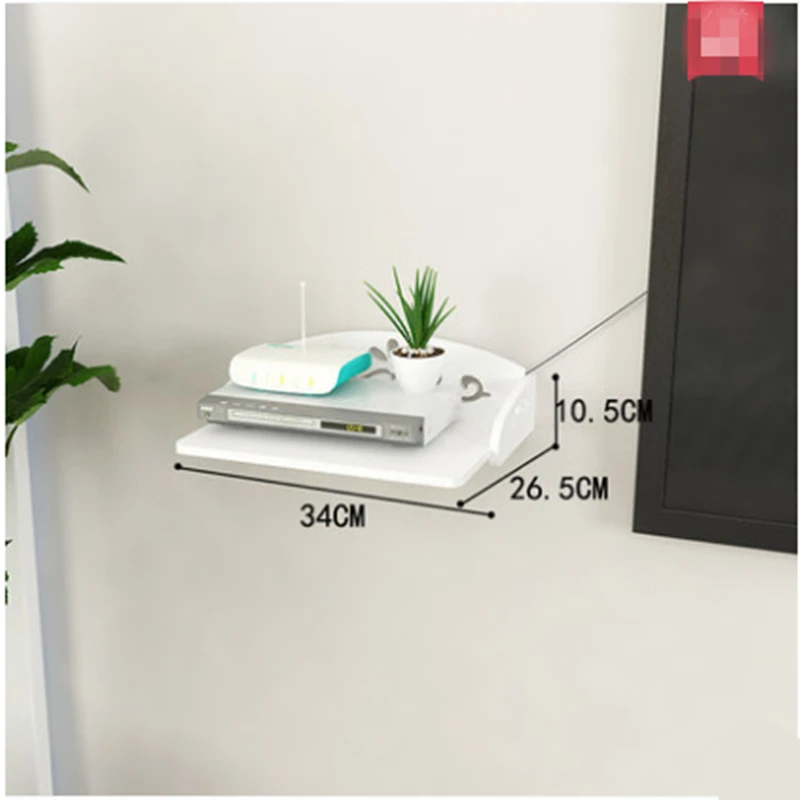 New European style telephone TV set-top box rack carved white clapboard stand racks Router shelf for living room