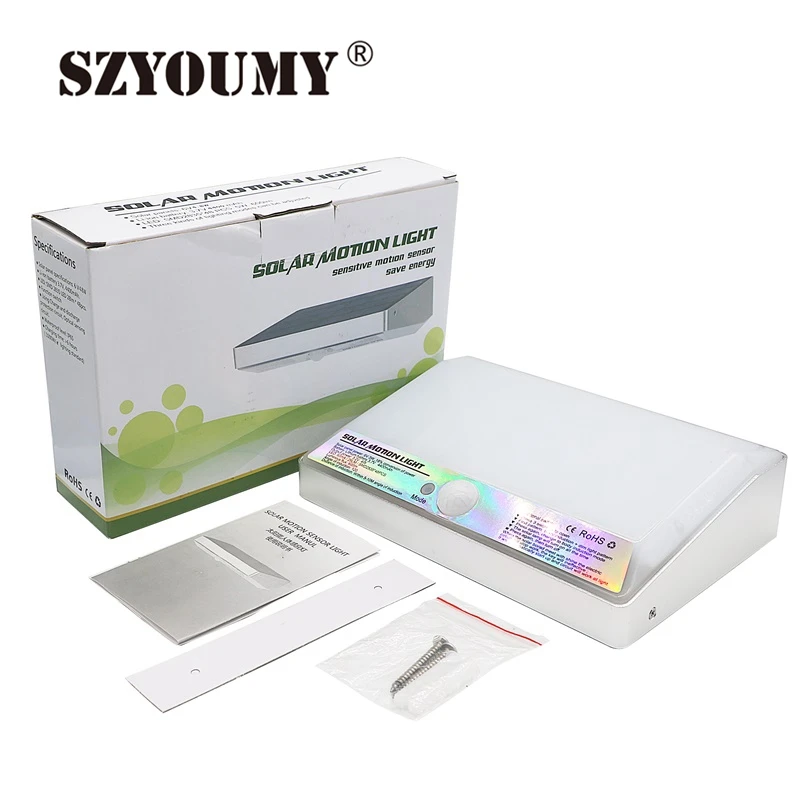 

SZYOUMY 4.8W Solar Light 48 LED 2835 SMD Solar Power Light Wall Lights PIR Motion Sensor Garden Security Waterproof Lamp 4400mah