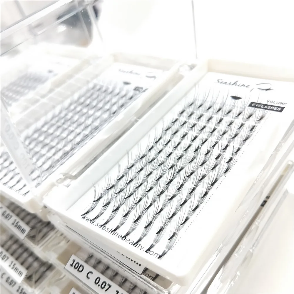 Christmas sale Facotry Rossian Retail Premade Fan 10D Russian Volume lashes C D Curl Eyelash Extension 0.07 0.10mm in stock | Красота и