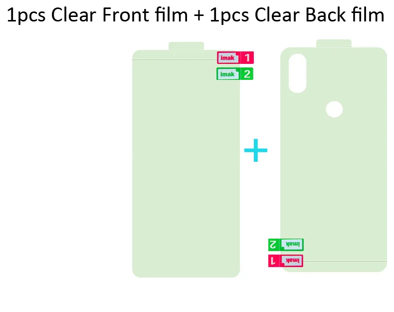 Imak Гидрогелевая пленка 3 III для Xiaomi mi x 3 mi X3 задняя Передняя Задняя Защитная Прозрачная Олеофобная пленка - Color: 1pcs front 1pcs back