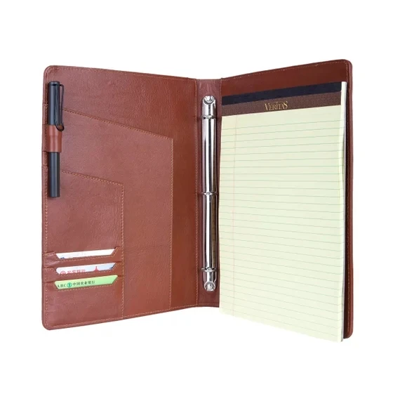

iLooker Portfolio with 3-Ring Binder, Genuine Goatskin Leather Padfolio with Handle - Fit for iPad Pro 9.7", iPad Pro 10.5