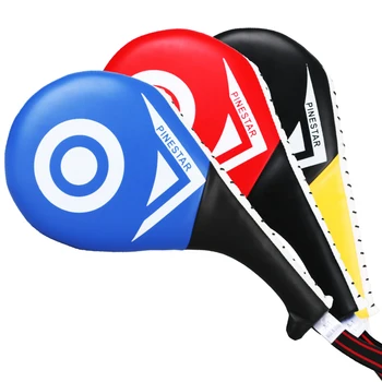 

Pine Tree High Quality PU Rebound Sponge Adult Taekwondo TKD wrist strap Portable Double Paddle Kicking Target Pad Boxing Pads